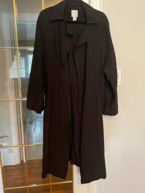 H&M Black Long Lightweight Trench Coat